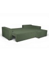 Divano Angolare Emily verde con Letto Easy Open, Contenitore e Penisola Reversibile – Comfort e Design per il Living