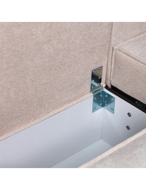 Divano Angolare Emily beige con Letto Easy Open, Contenitore e Penisola Reversibile – Comfort e Design per il Living