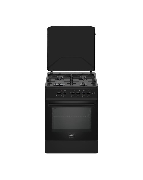 Cucina a Gas Tremiti 60x60 cm Nera con Forno a Gas 70 Litri e Grill Elettrico Classe A Samet Indomita Line