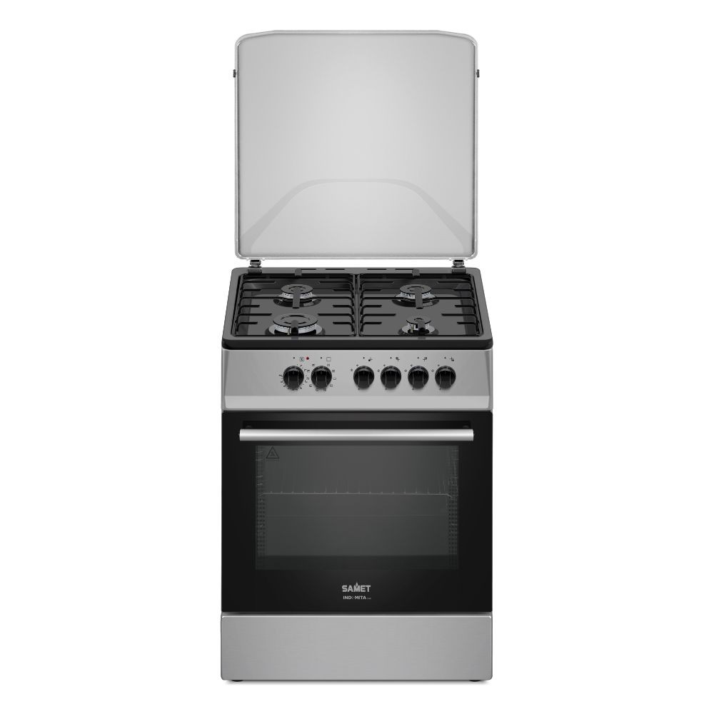Cucina a Gas Tremiti 60x60 cm Silver con Forno Ventilato Multifunzione 70 Litri Classe A Samet Indomita Line