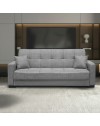 Divano 3 posti funzione letto contenitore NewMalpensa in tessuto grigio 225x88x94h