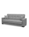 Divano 3 posti funzione letto contenitore NewMalpensa in tessuto grigio 225x88x94h