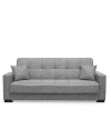 Divano 3 posti funzione letto contenitore NewMalpensa in tessuto grigio 225x88x94h