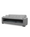Divano 3 posti funzione letto contenitore NewMalpensa in tessuto grigio 225x88x94h