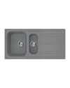 Lavello incasso 2 vasche e gocciolatoio reversibile 100x50 Smeg LZ102TT colore titanio