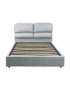 Letto matrimoniale contenitore Sofaback in tessuto grigio chiaro 178x222x120H