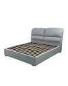Letto matrimoniale contenitore Sofaback in tessuto grigio chiaro 178x222x120H