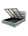 Letto matrimoniale contenitore Sofaback in tessuto grigio chiaro 178x222x120H