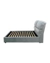 Letto matrimoniale contenitore Sofaback in tessuto grigio chiaro 178x222x120H