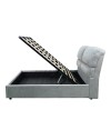 Letto matrimoniale contenitore Sofaback in tessuto grigio chiaro 178x222x120H