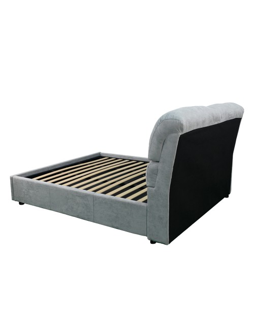 Letto matrimoniale contenitore Sofaback in tessuto grigio chiaro 178x222x120H