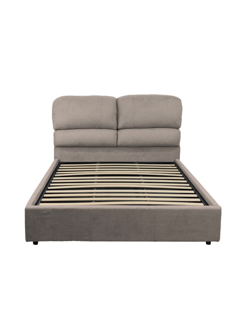 Letto matrimoniale contenitore Sofaback in tessuto tortora 178x222x120H