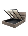 Letto matrimoniale contenitore Sofaback in tessuto tortora 178x222x120H
