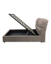 Letto matrimoniale contenitore Sofaback in tessuto tortora 178x222x120H