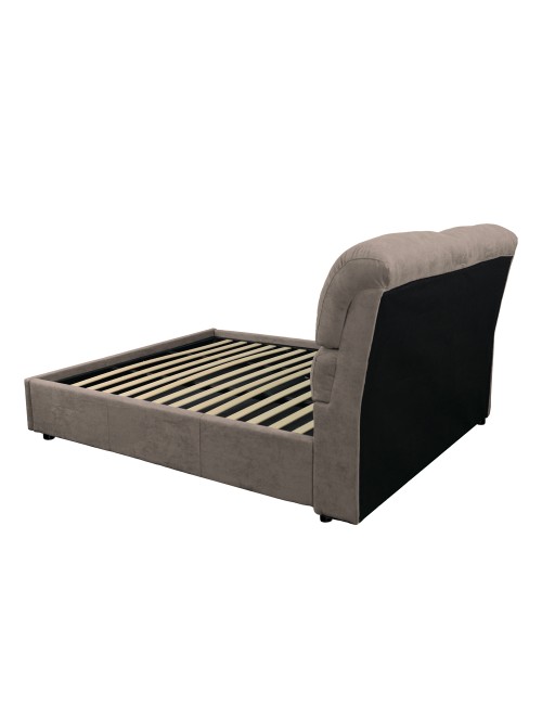 Letto matrimoniale contenitore Sofaback in tessuto tortora 178x222x120H