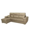 Divano con penisola contenitore cappuccino ComoII tessuto giulia9703