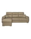Divano con penisola contenitore cappuccino ComoII tessuto giulia9703