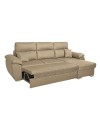 Divano con penisola contenitore cappuccino ComoII tessuto giulia9703