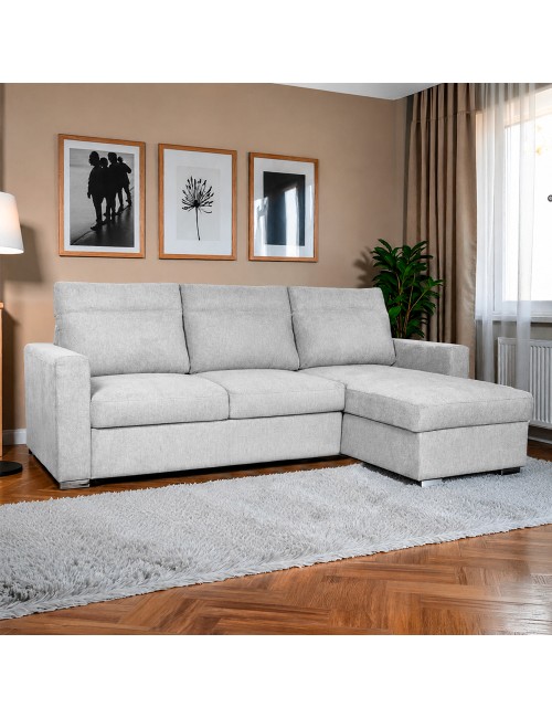 Divano Elba con Letto Estraibile e Penisola Contenitore Reversibile – Comfort e Versatilità per Ogni Giorno