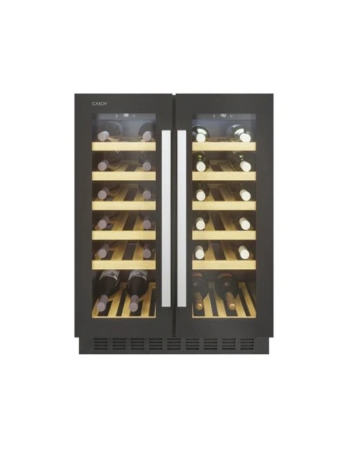 Cantinetta Vino da Incasso Candy CCVB60D1 38 Bottiglie 2 Zone Nero con Luce LED