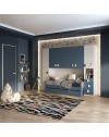 Cameretta a ponte Gilbert bianco opaco e blu con 2 letti 293x5x240.5H