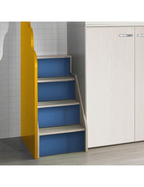Cameretta soppalco con 3 letti Milly kiri avio giallo