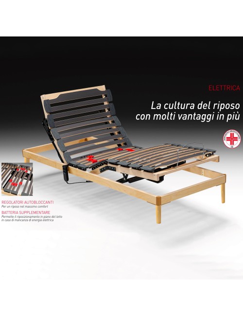 Rete Elettrica Una Piazza e Mezza Voltix 120x190 con Doghe Regolabili e Dispositivo Medico