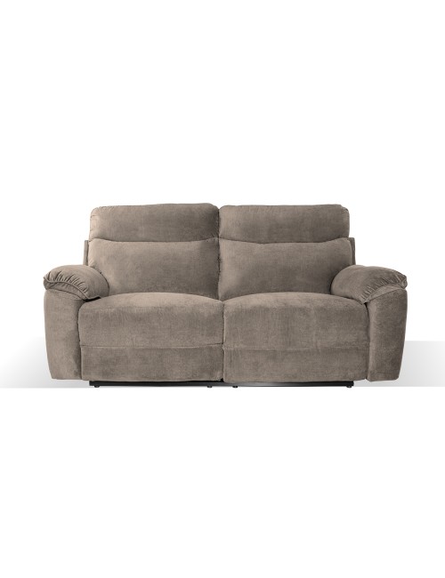 Divano 3 posti recliner manuale tessuto barrel21 tortora Boston 200x100x102H