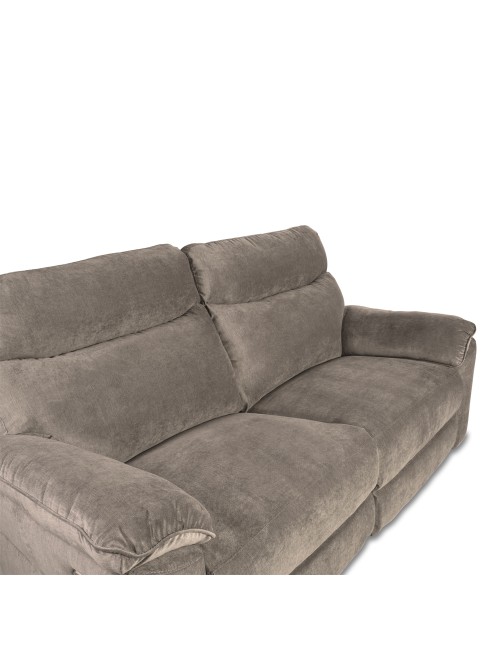 Divano 3 posti recliner manuale tessuto barrel21 tortora Boston 200x100x102H