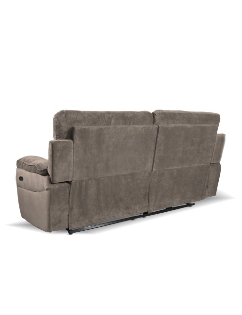 Divano 3 posti recliner manuale tessuto barrel21 tortora Boston 200x100x102H