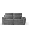 Divano 3 posti recliner elettrico tessuto grigio Boston 200x100x102H