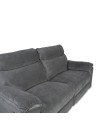 Divano 3 posti recliner elettrico tessuto grigio Boston 200x100x102H