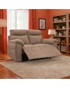 Divano 2 posti recliner elettrico tessuto cappuccino Boston 160x100x102H