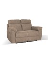 Divano 2 posti recliner elettrico tessuto cappuccino Boston 160x100x102H