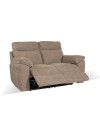 Divano 2 posti recliner elettrico tessuto cappuccino Boston 160x100x102H