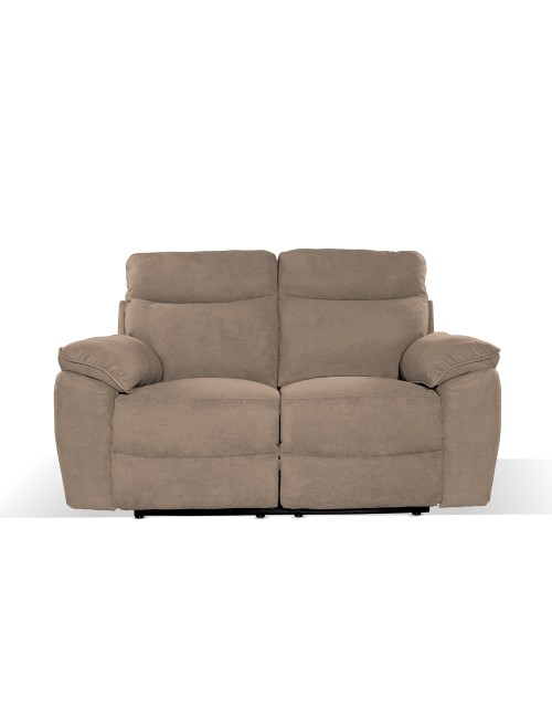 Divano 2 posti recliner elettrico tessuto cappuccino Boston 160x100x102H