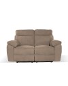 Divano 2 posti recliner elettrico tessuto cappuccino Boston 160x100x102H
