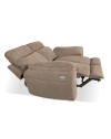 Divano 2 posti recliner elettrico tessuto cappuccino Boston 160x100x102H