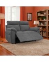 Divano 2 posti recliner elettrico tessuto grigio Boston 160x100x102H
