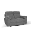 Divano 2 posti recliner elettrico tessuto grigio Boston 160x100x102H