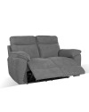 Divano 2 posti recliner elettrico tessuto grigio Boston 160x100x102H