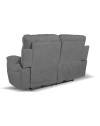 Divano 2 posti recliner elettrico tessuto grigio Boston 160x100x102H