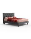 Letto matrimoniale contenitore testiera trapuntata Cody colore grigio