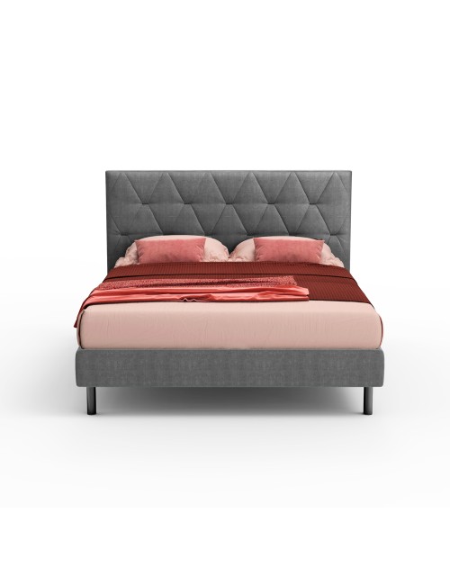 Letto Matrimoniale Contenitore Testiera Trapuntata Cody Colore Grigio
