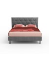 Letto matrimoniale contenitore testiera trapuntata Cody colore grigio
