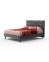 Letto matrimoniale contenitore testiera trapuntata Cody colore grigio