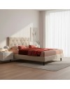 Letto matrimoniale contenitore testiera trapuntata Cody colore beige