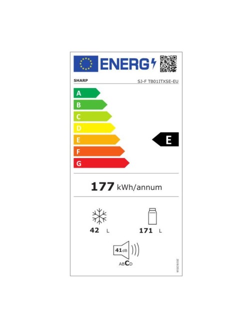 Frigorifero doppia porta Sharp SJFTB01ITXSE 213 lt statico silver classe E