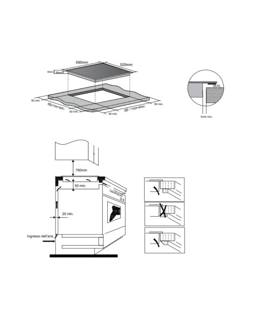 Piano cottura induzione 4 zone Master Kitchen MKHI604BK