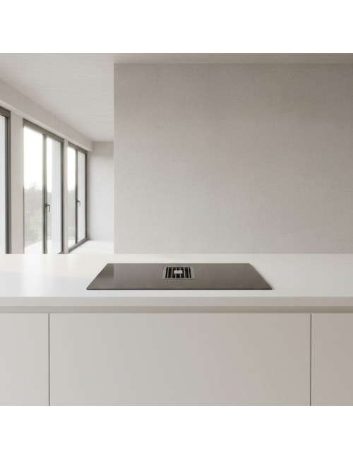 Piano cottura con cappa integrata Roblin by Faber Maestro BK Glass NG A830 nero classe A+++